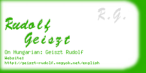 rudolf geiszt business card